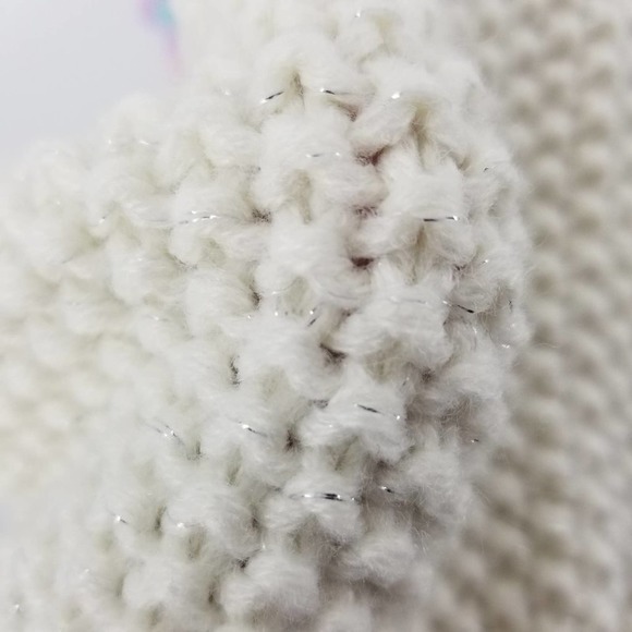 Capelli of New York Little Girls Knit Scarf and Hat Set Pom-Pom Accents Ivory - Picture 4 of 7